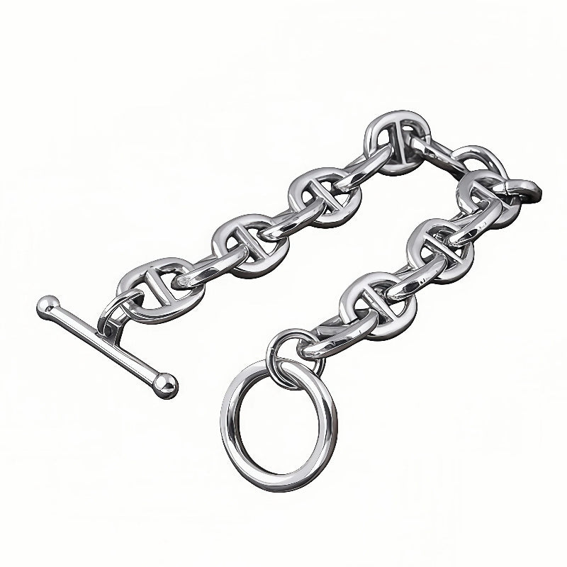 PIG NOSE STERLING SILVER BRACELET(SERB-102)