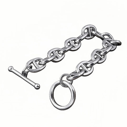 PIG NOSE STERLING SILVER BRACELET(SERB-102)