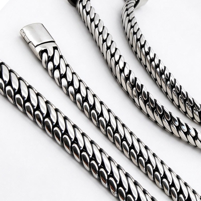 HANDCRAFTED PURE SILVER CUBAN CHAIN BRACELET(SERB-130)