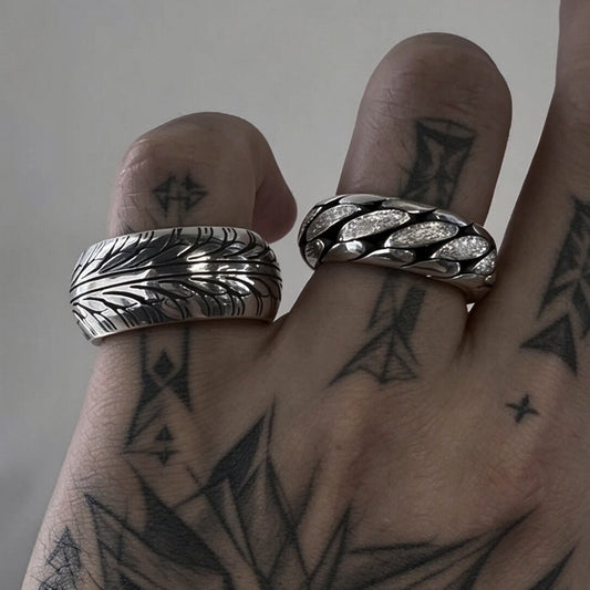 HANDCRAFTED PURE SILVER TIRE RING(SERR-222)