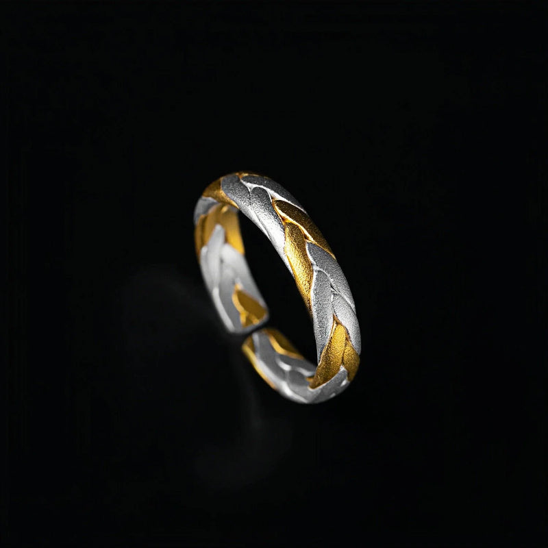 WEAVE GOLD SILVER RING(SERR-218)