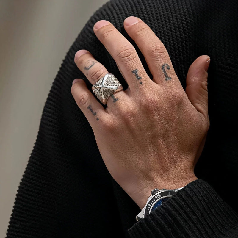 PYRAMID STERLING SILVER RING(SERR-191)