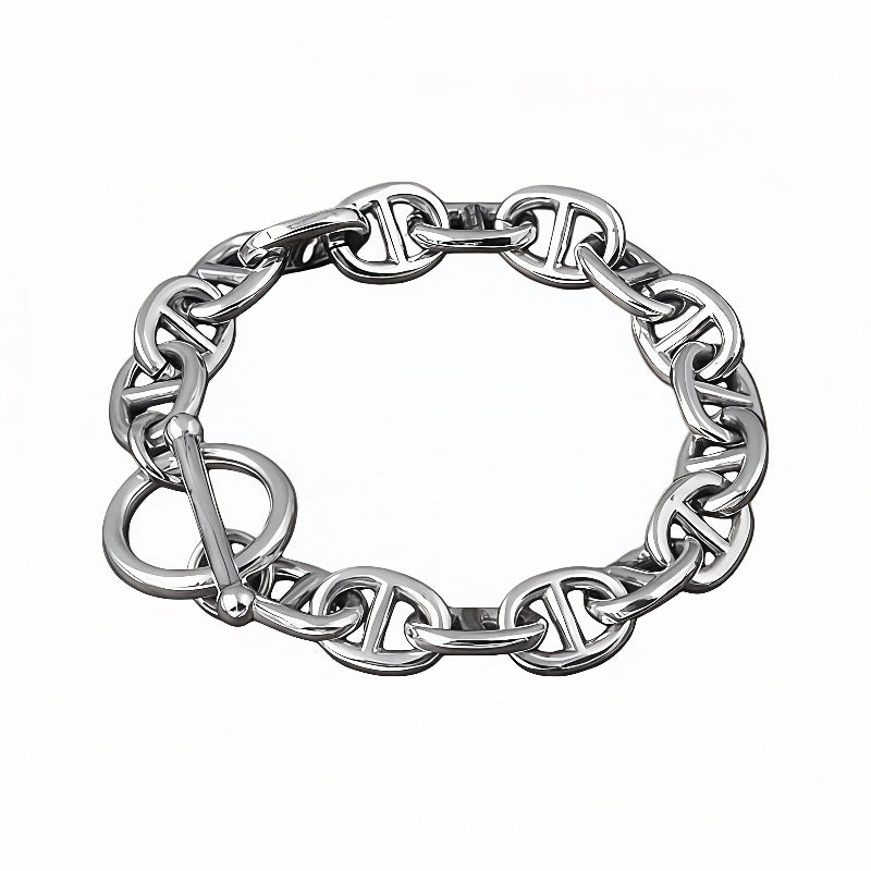 PIG NOSE STERLING SILVER BRACELET(SERB-102)