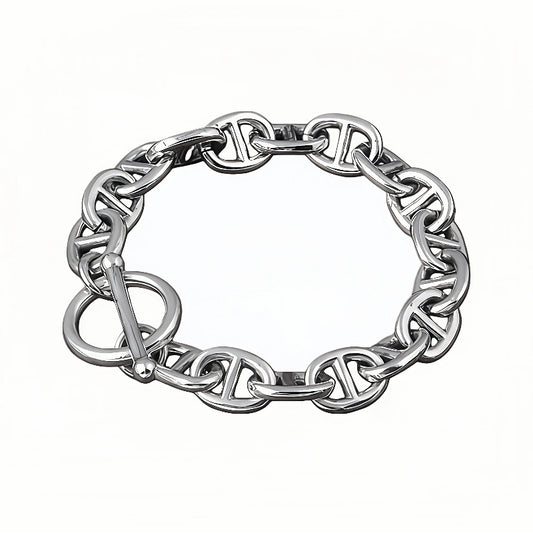 PIG NOSE STERLING SILVER BRACELET(SERB-102)