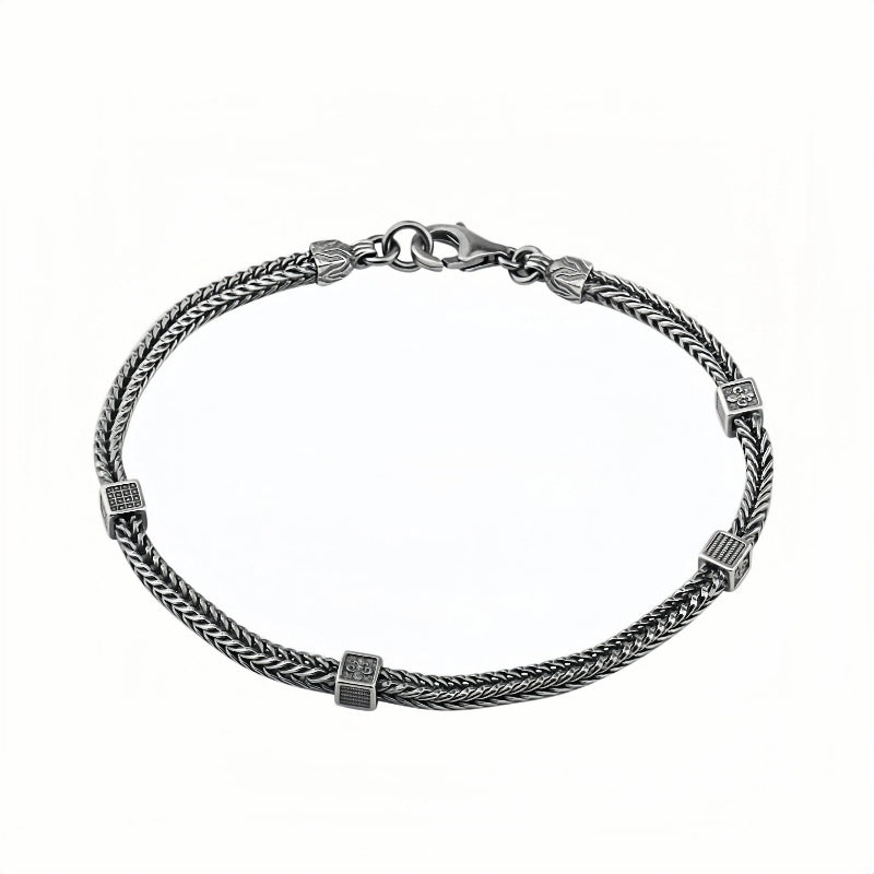 CORD STERLING SILVER BRACELET(SERB-115)