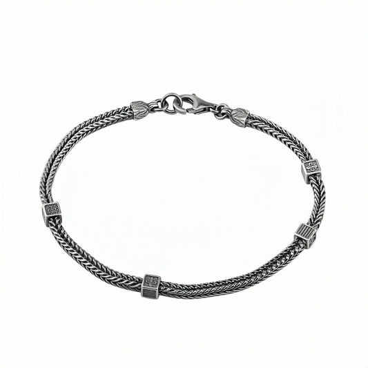 CORD STERLING SILVER BRACELET(SERB-115)