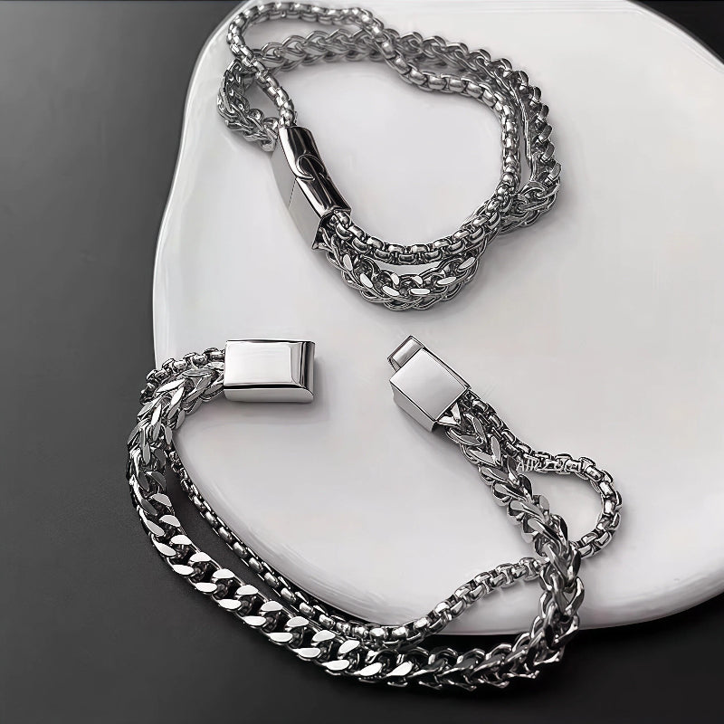 DOUBLE LAYER STEEL BRACELET(SERB-117)