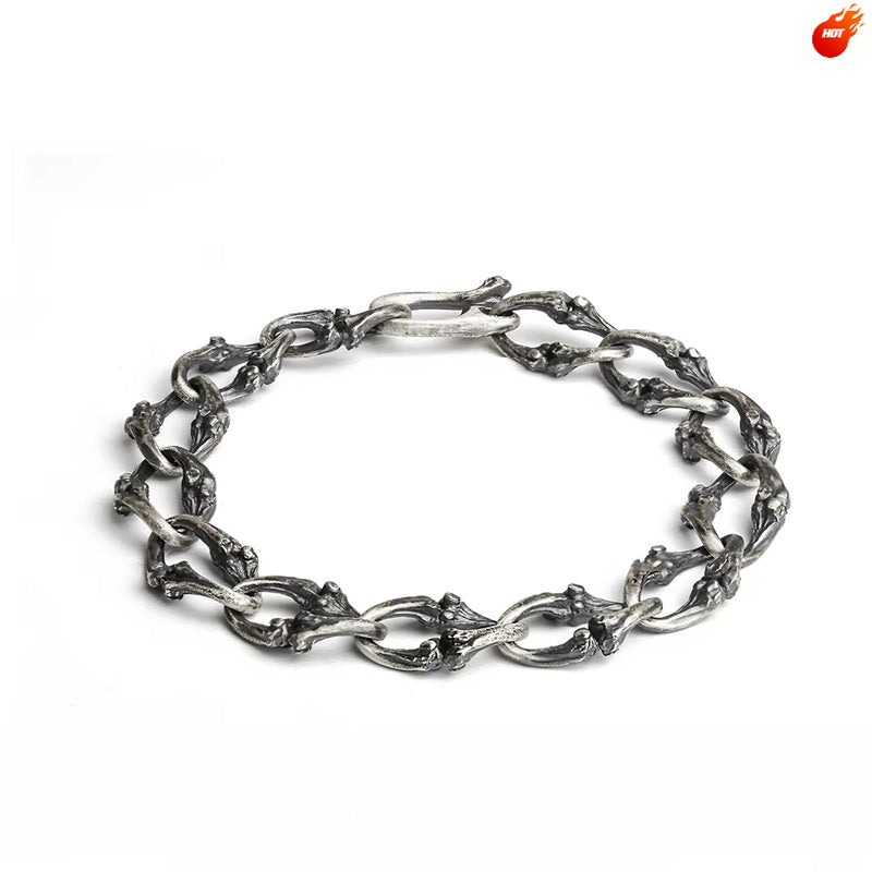 CUBAN CHAIN STEEL BONE BRACELET(SERB-126)