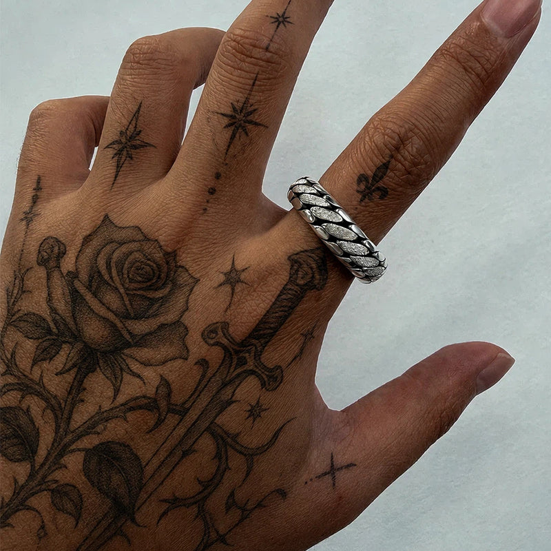 CHAIN PURE SILVER RING(SERR-188 B )