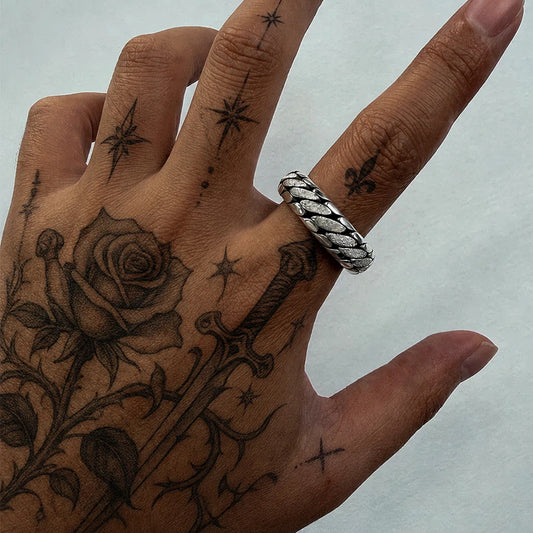 CHAIN PURE SILVER RING(SERR-188 B )