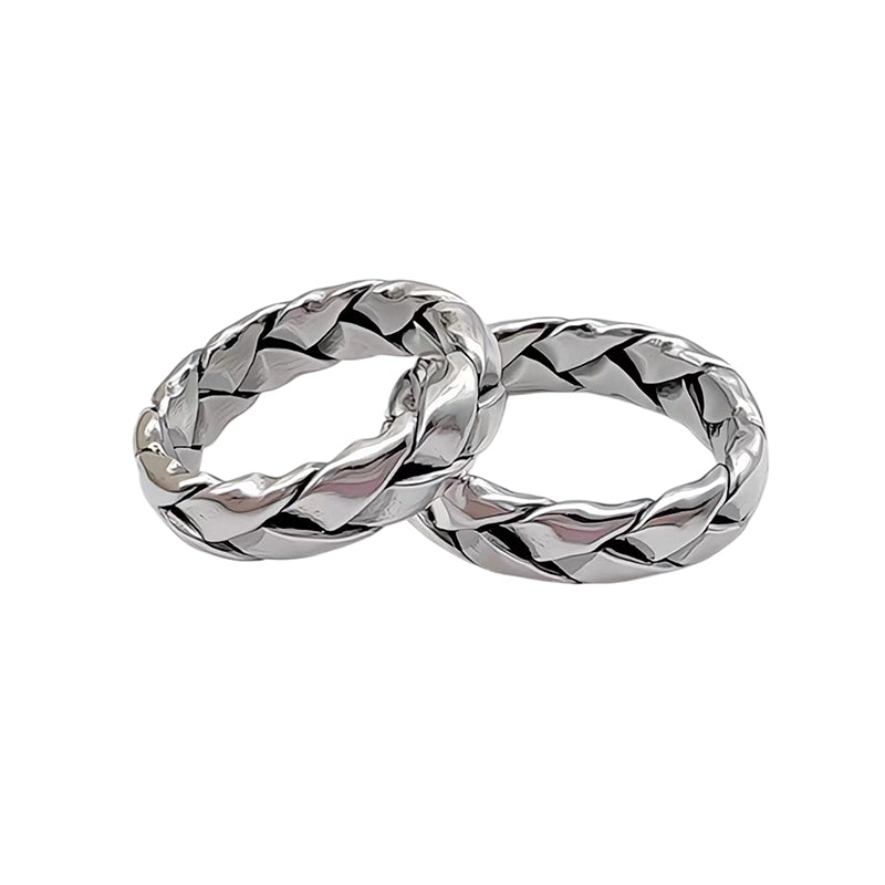 HANDWOVEN PURE SILVER RING(SERR-136)