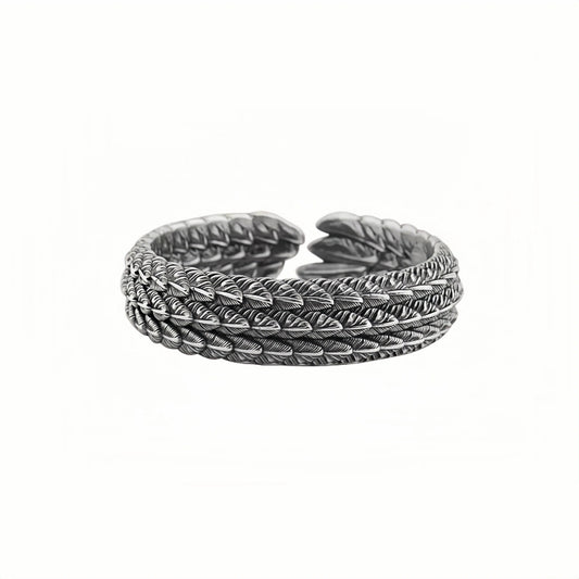 FEATHER STERLING SILVER RING(SERR-216)