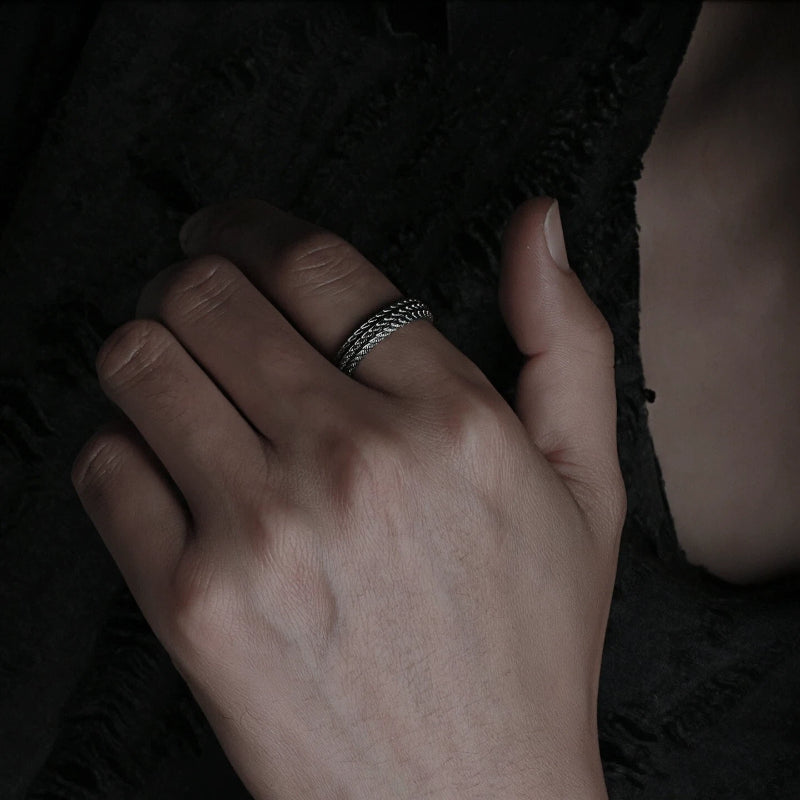 FEATHER STERLING SILVER RING(SERR-216)