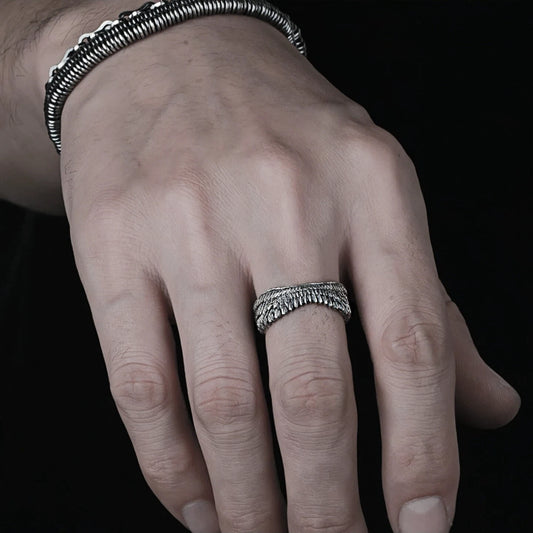 ANGLE STERLING SILVER RING(SERR-217)