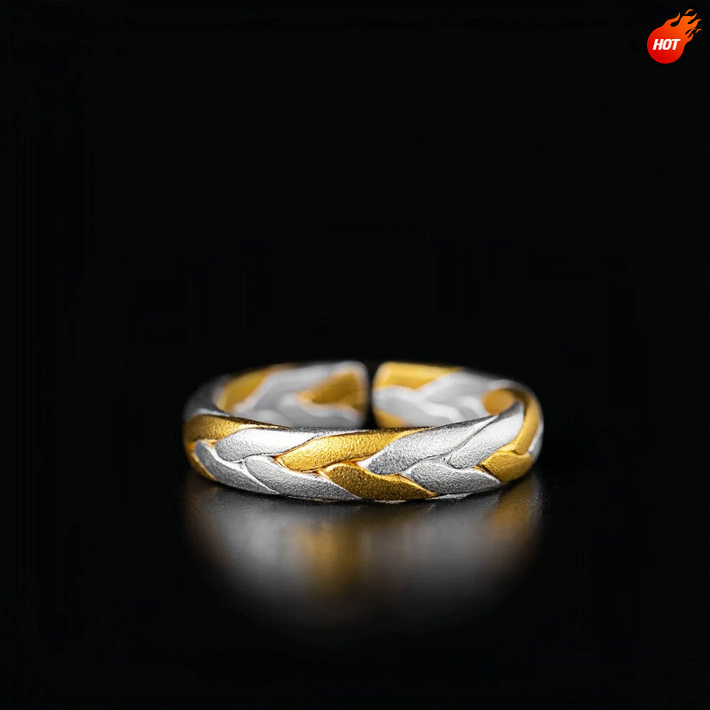 WEAVE GOLD SILVER RING(SERR-218)