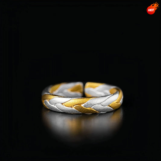 WEAVE GOLD SILVER RING(SERR-218)