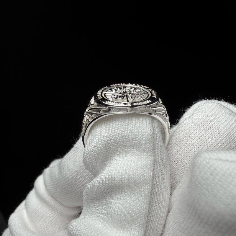HANDMADE PURE SILVER SIGNET RING(SERR-268)