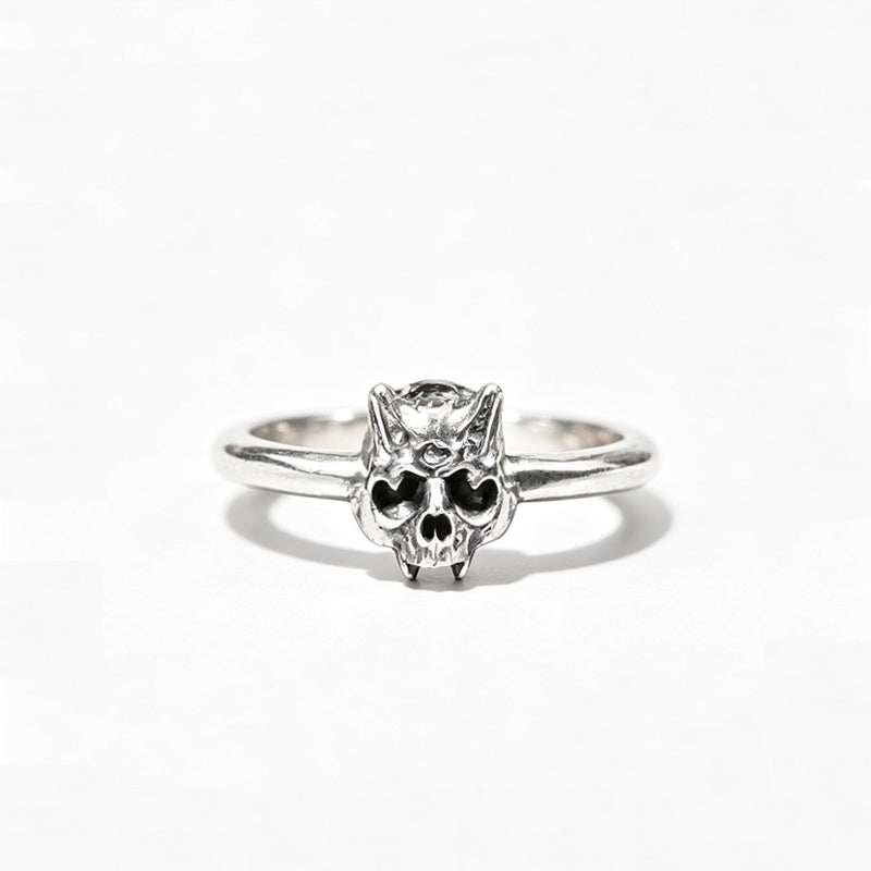 SMALL SKULL STERLING SILVER RING(SERR-260)