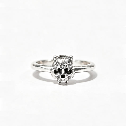 SMALL SKULL STERLING SILVER RING(SERR-260)
