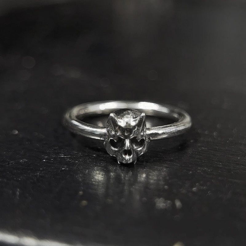 SMALL SKULL STERLING SILVER RING(SERR-260)