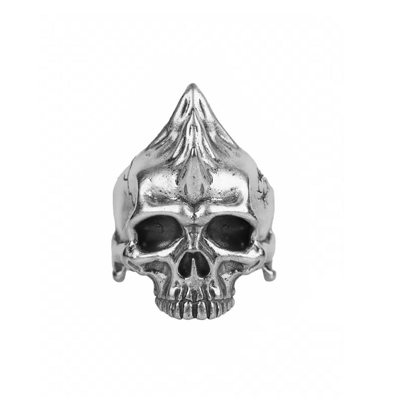 MOHICAN SKULL PURE SILVER RING(SERR-266)