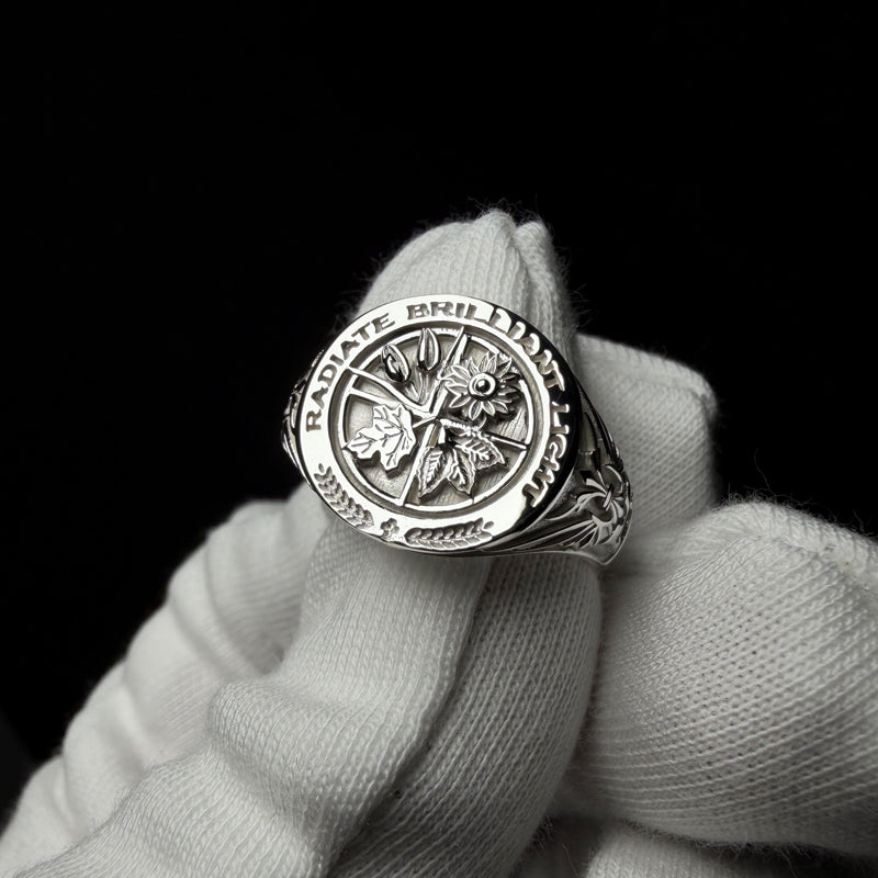 HANDMADE PURE SILVER SIGNET RING(SERR-268)