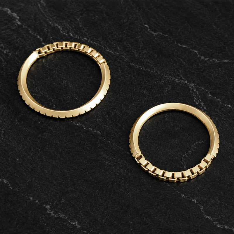 18K GOLD PLATED STEEL BOX CHAIN RING(SERR-288)