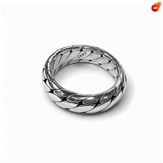 CHAIN PURE SILVER RING(SERR-188)